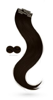 Tape In Extensions 45 cm Premium Virgin Echthaar (2) Dunkelbraun